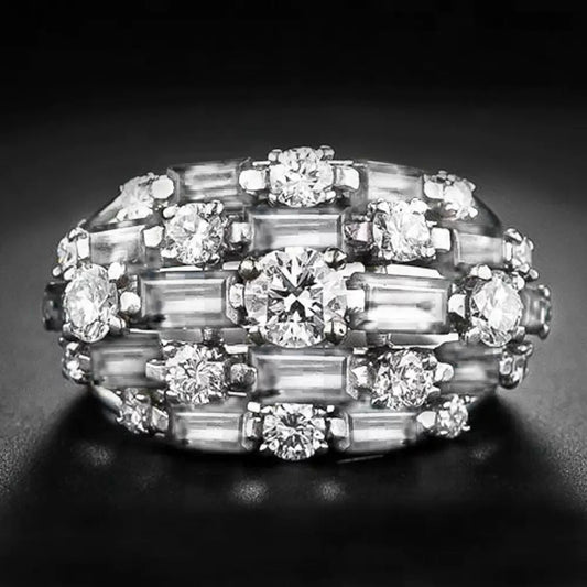 Stylish blue cubic zirconia ring—perfect for daily wear and the office