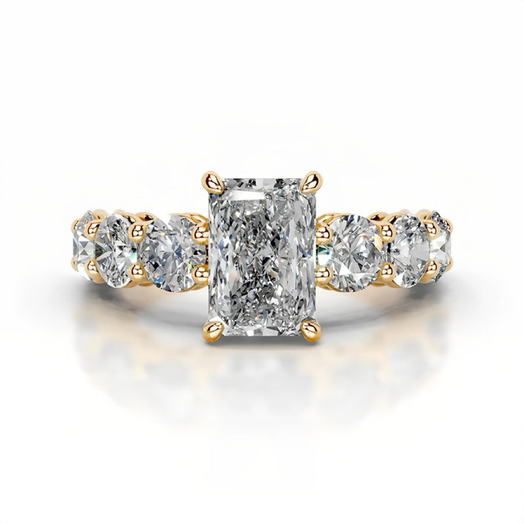 2 CT Multi-Stone Series Moissanite Wedding 2 Carat S925 18K Gold with Certificate