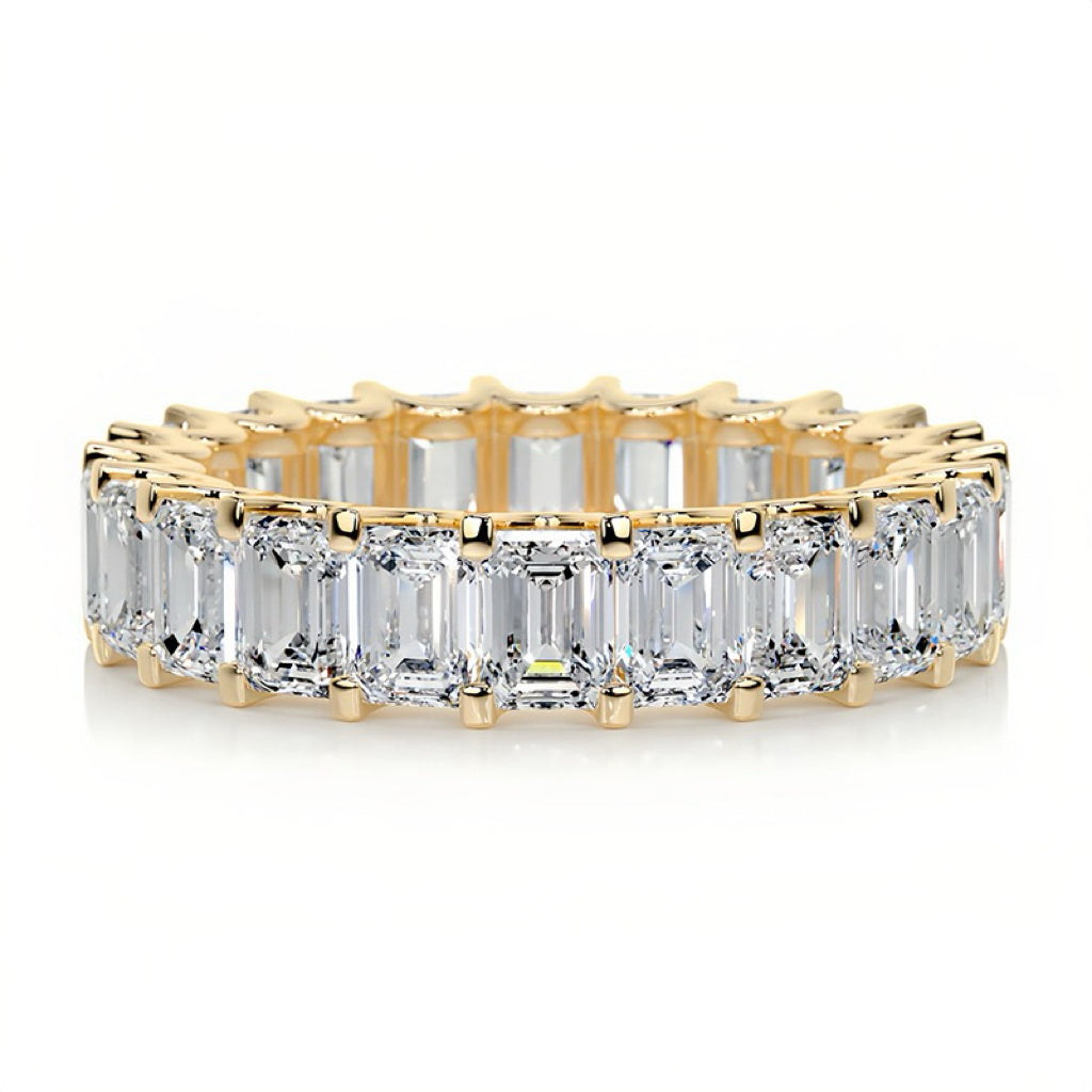 10/20/30/50-Point Full-Set Stackable Fashion S925 Silver Moissanite Ring 18K Gold
