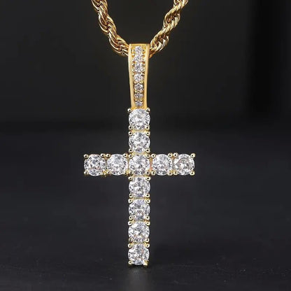 Cross necklace with cubic zirconia—perfect for styling