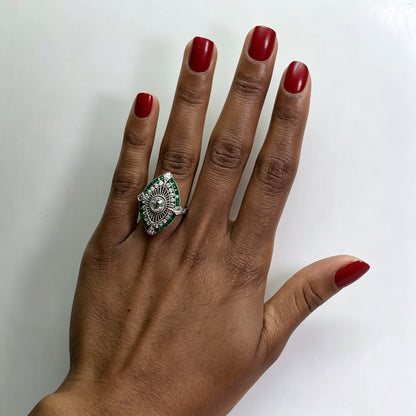 Marquise-cut green gemstone ring stylish accessory