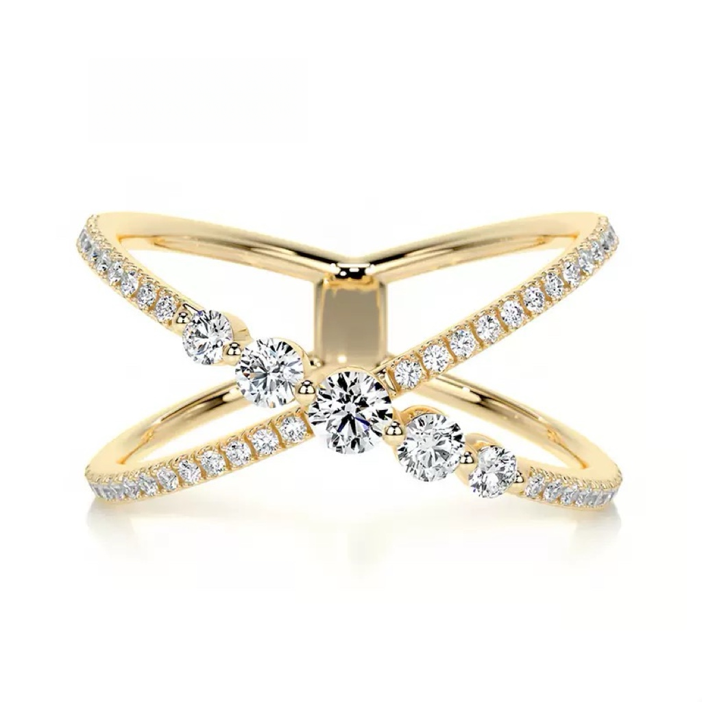 Fashionable Luxury Stacked Ring Set，S925 Sterling Silver with 18K Gold Plating and Moissanite Gemstone Rings