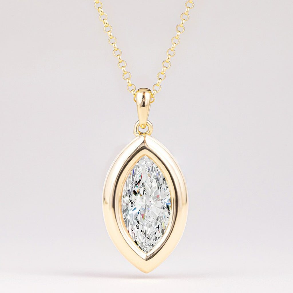 4-Carat Moissanite Necklace Gift for Girls S925 Silver Choker Pendant