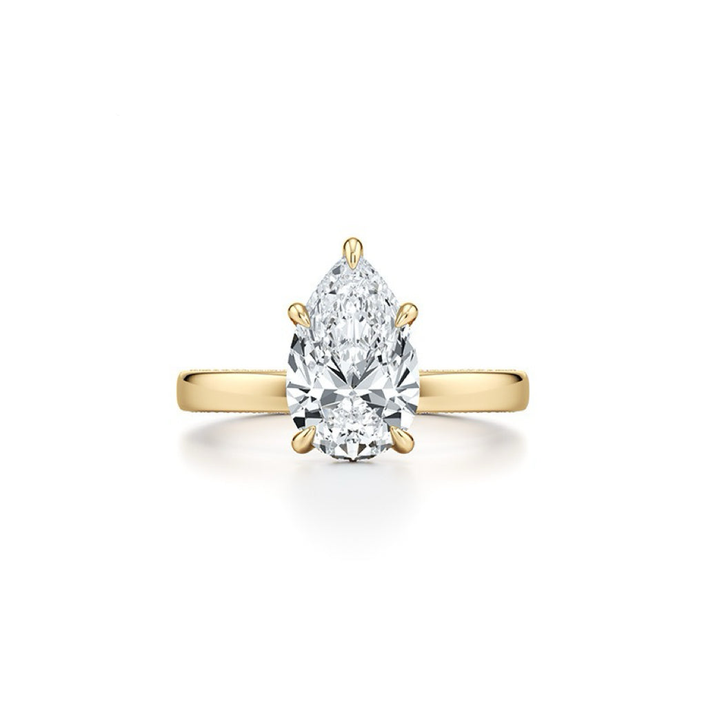 2 Carat Four Claws Moissanite Engagement Ring with S925 Silver Proposal Ring