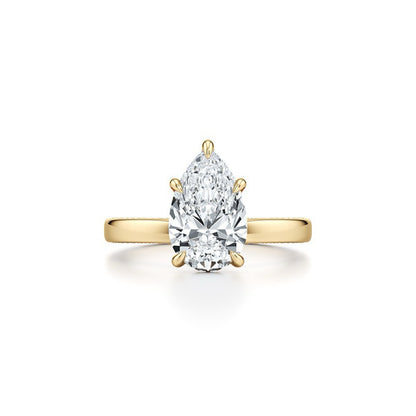 2 Carat Four Claws Moissanite Engagement Ring with S925 Silver Proposal Ring