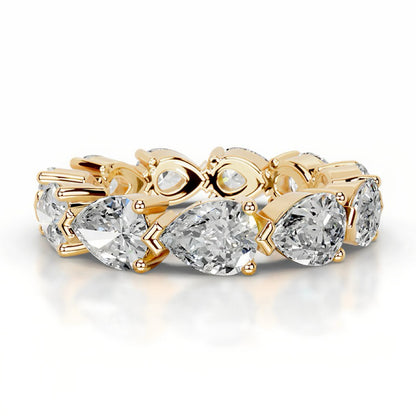 Eternity Band 18K Gold Moissanite Ring with Full Set Moissanite Rings S925 Silver Engagement Ring