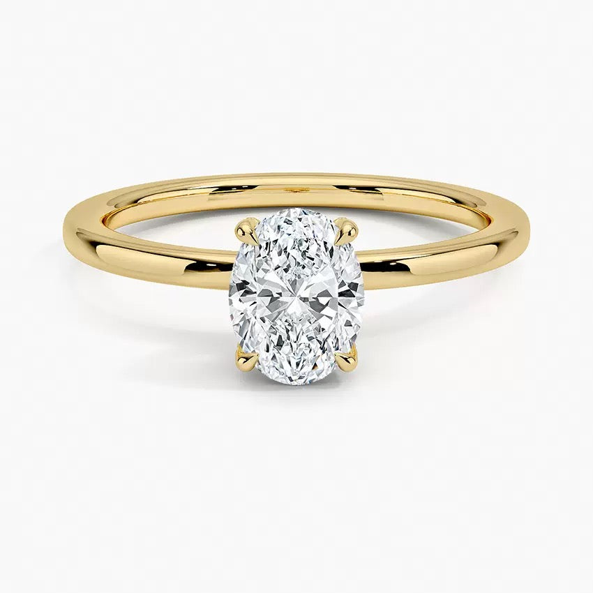 2 Carat Four Claws Moissanite Engagement Ring with S925 Silver Proposal Ring