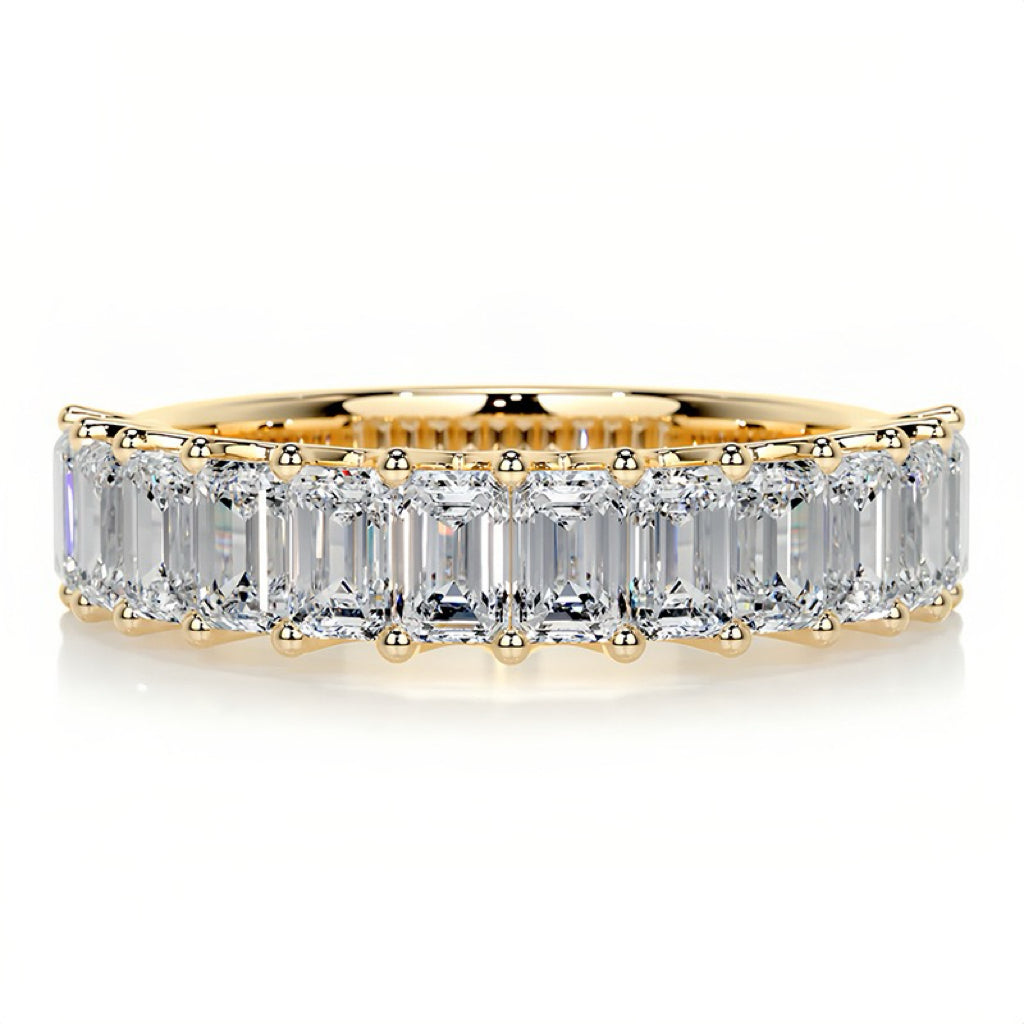 10/20/30/50-Point Full-Set Stackable Fashion S925 Silver Moissanite Ring 18K Gold