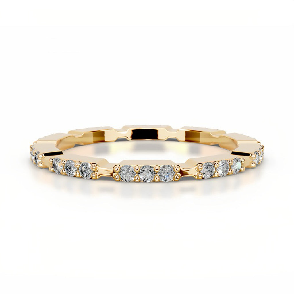 Eternity Band 18K Gold Moissanite Ring with Full Set Moissanite Rings S925 Silver Engagement Ring