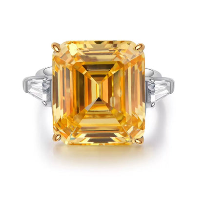 28 carat emerald-cut  yellow diamond with S925
