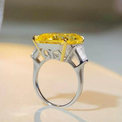28 carat emerald-cut  yellow diamond with S925