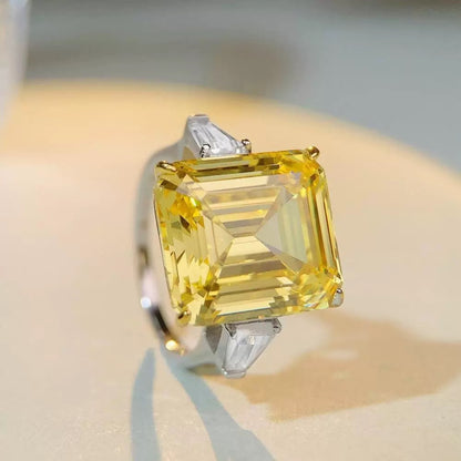 28 carat emerald-cut  yellow diamond with S925
