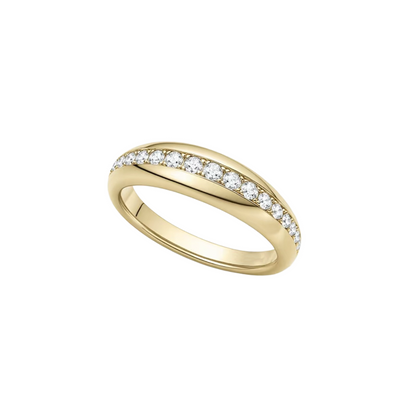 Stylish and elegant gold bracelet and ring stack for commuting—perfect for work meetings and professional outings with zircon