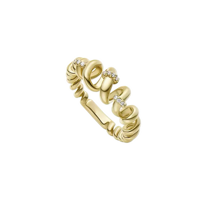 Stylish and elegant gold bracelet and ring stack for commuting—perfect for work meetings and professional outings with zircon