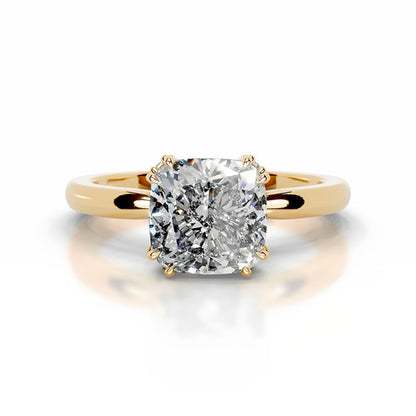 Double-Prong Setting Moissanite Riing Engagement Ring with S925 Silver Proposal Ring