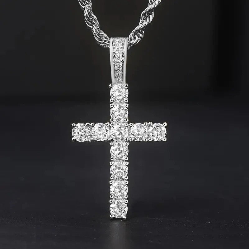 Cross necklace with cubic zirconia—perfect for styling