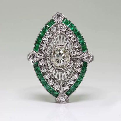 Marquise-cut green gemstone ring stylish accessory