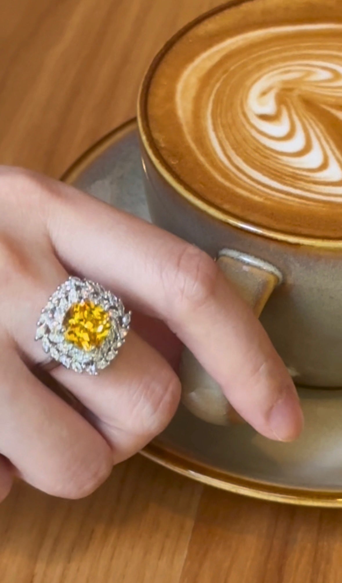 Luxury Square Yellow Ring