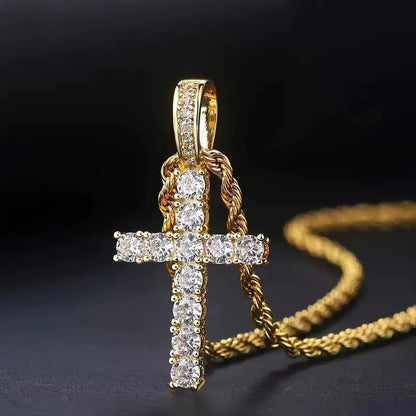 Cross necklace with cubic zirconia—perfect for styling