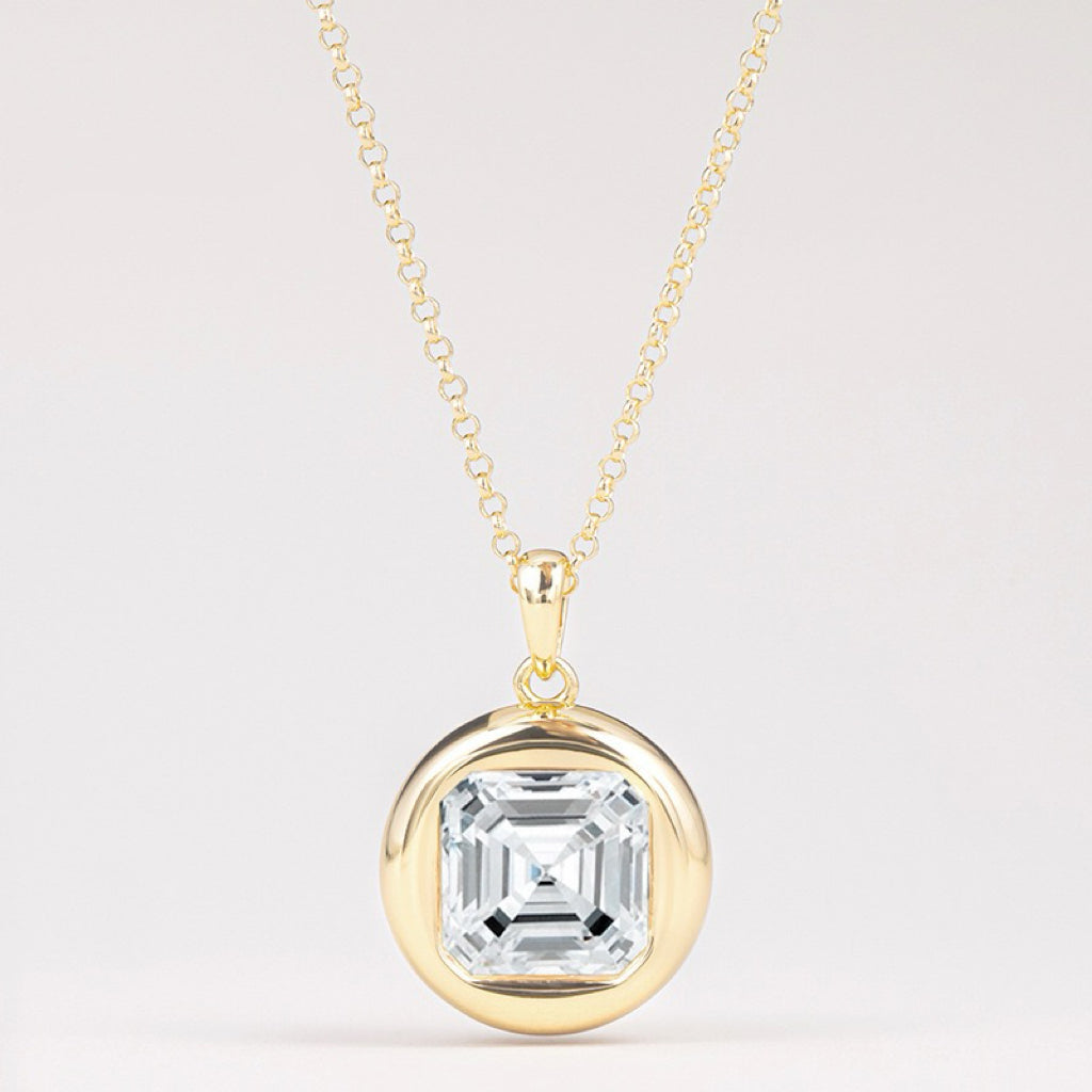 4-Carat Moissanite Necklace Gift for Girls S925 Silver Choker Pendant