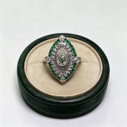 Marquise-cut green gemstone ring stylish accessory