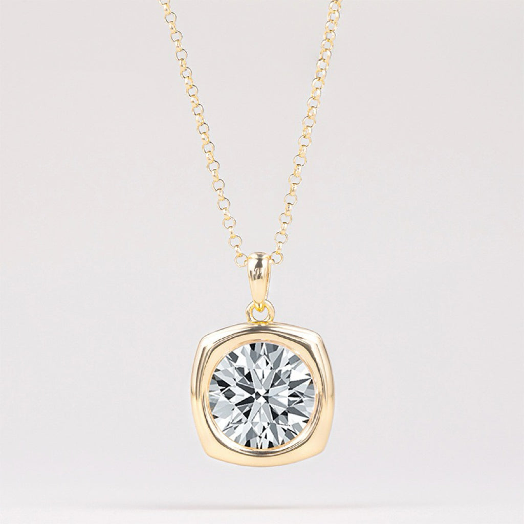 4-Carat Moissanite Necklace Gift for Girls S925 Silver Choker Pendant