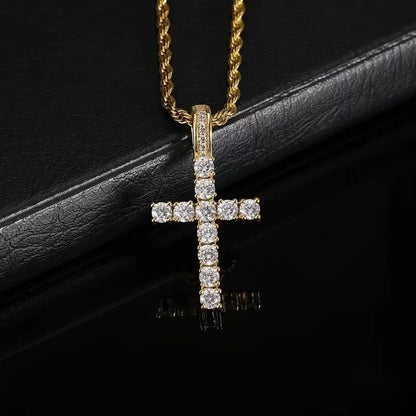 Cross necklace with cubic zirconia—perfect for styling