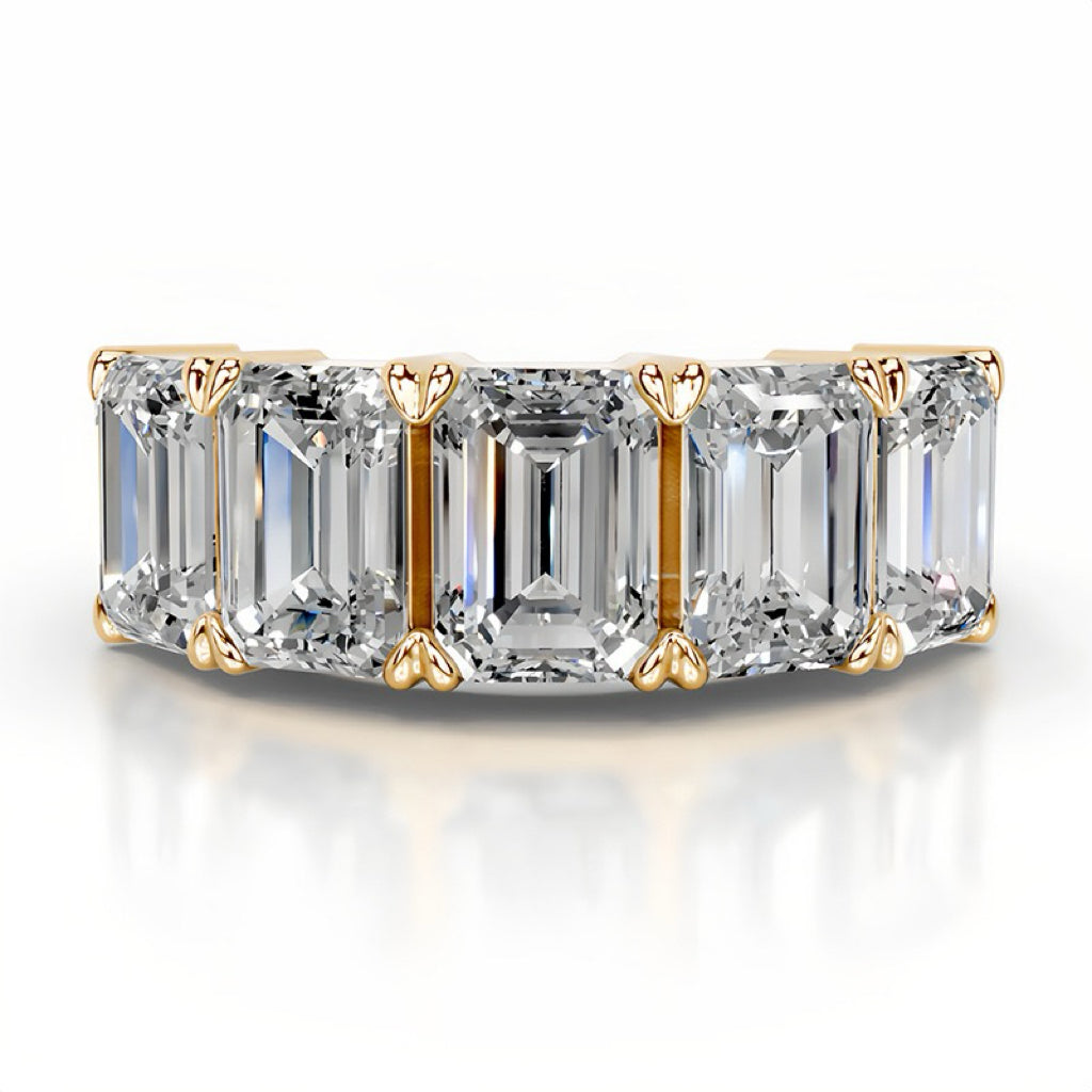 Eternity Band 18K Gold Moissanite Ring with Full Set Moissanite Rings S925 Silver Engagement Ring