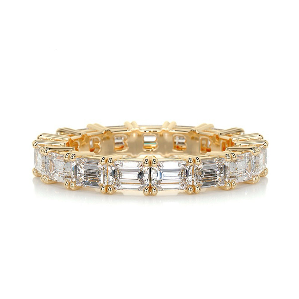 10/20/30/50-Point Full-Set Stackable Fashion S925 Silver Moissanite Ring 18K Gold
