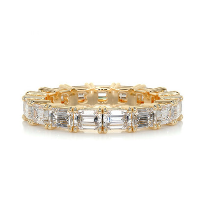 10/20/30/50-Point Full-Set Stackable Fashion S925 Silver Moissanite Ring 18K Gold