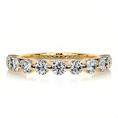 10/20/30/50-Point Full-Set Stackable Fashion S925 Silver Moissanite Ring 18K Gold