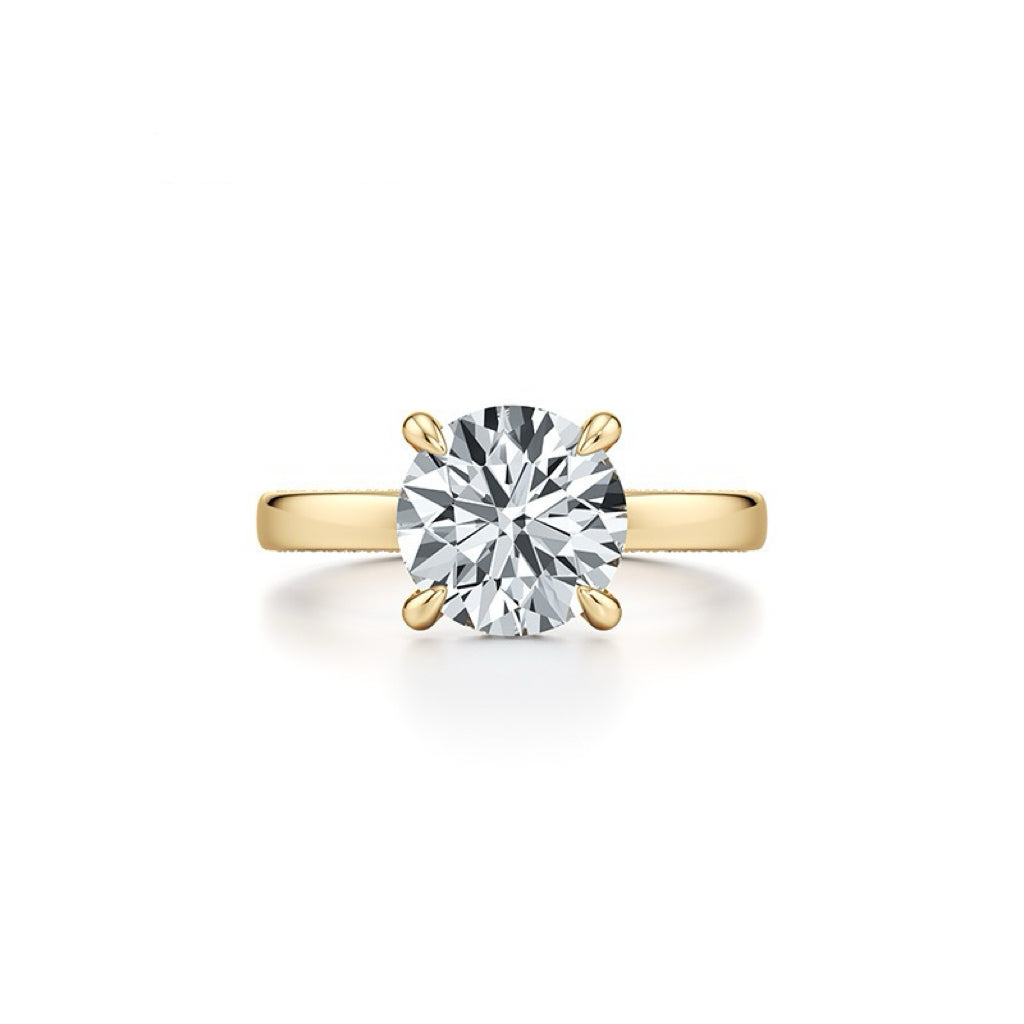 2 Carat Four Claws Moissanite Engagement Ring with S925 Silver Proposal Ring