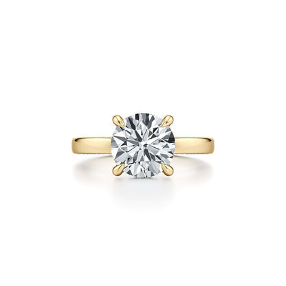 2 Carat Four Claws Moissanite Engagement Ring with S925 Silver Proposal Ring