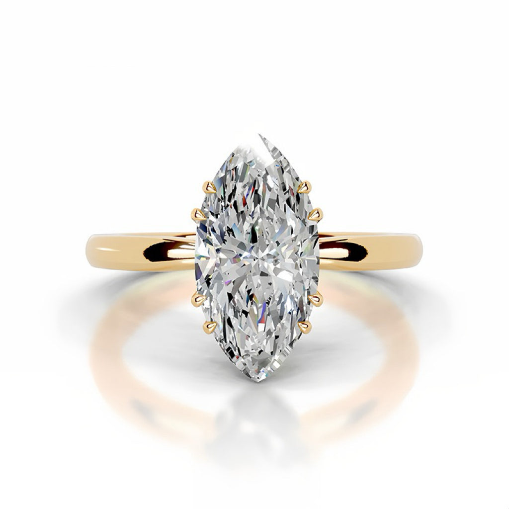 Double-Prong Setting Moissanite Riing Engagement Ring with S925 Silver Proposal Ring