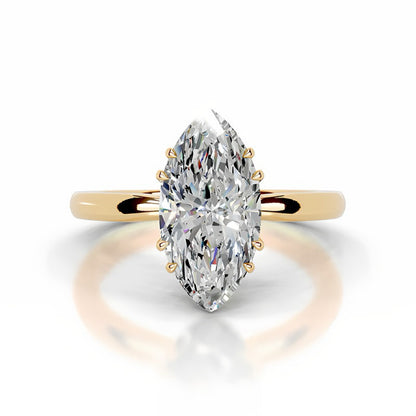 Double-Prong Setting Moissanite Riing Engagement Ring with S925 Silver Proposal Ring