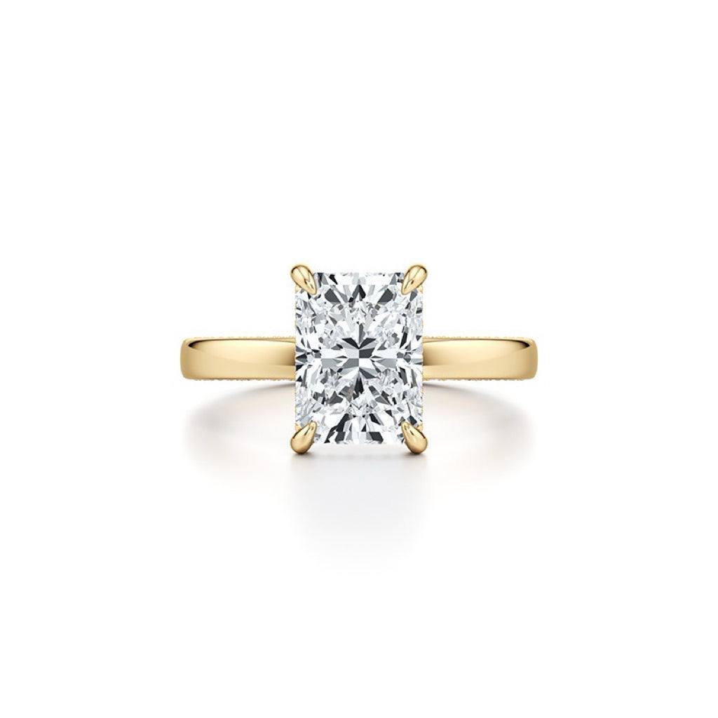 2 Carat Four Claws Moissanite Engagement Ring with S925 Silver Proposal Ring