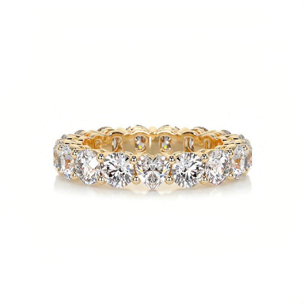 Eternity Band 18K Gold Moissanite Ring with Full Set Moissanite Rings S925 Silver Engagement Ring