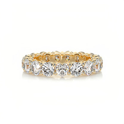 Eternity Band 18K Gold Moissanite Ring with Full Set Moissanite Rings S925 Silver Engagement Ring