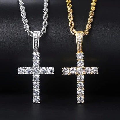 Cross necklace with cubic zirconia—perfect for styling