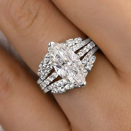 2-in-1 Zircon Marquise Ring Set