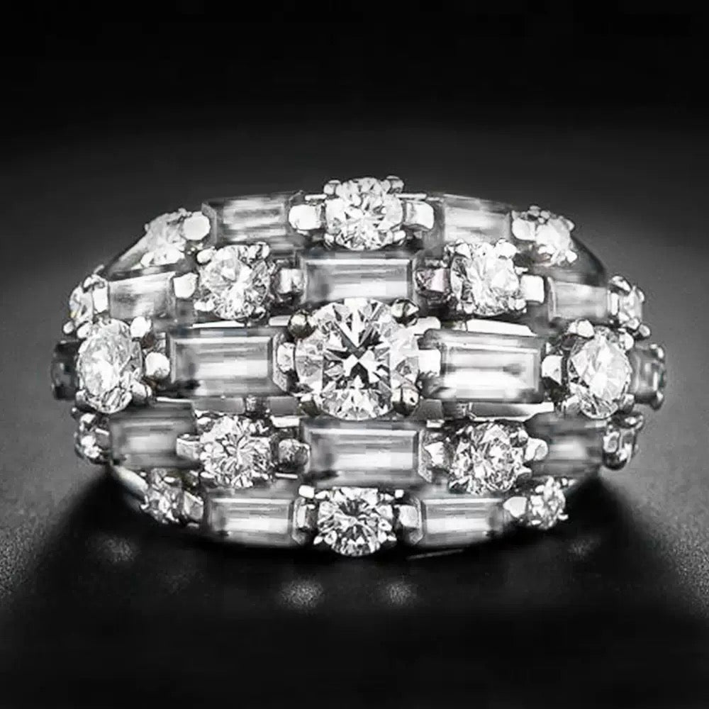 Stylish blue cubic zirconia ring—perfect for daily wear and the office