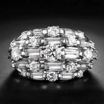 Stylish blue cubic zirconia ring—perfect for daily wear and the office