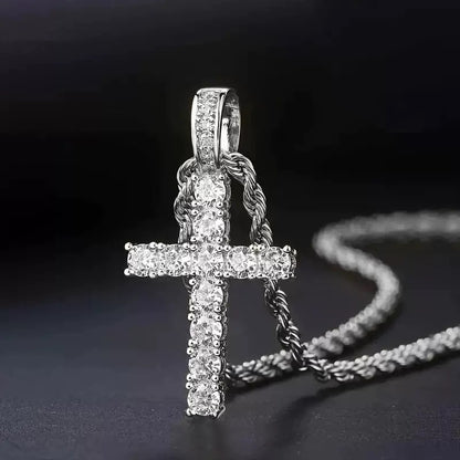 Cross necklace with cubic zirconia—perfect for styling