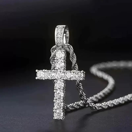 Cross necklace with cubic zirconia—perfect for styling