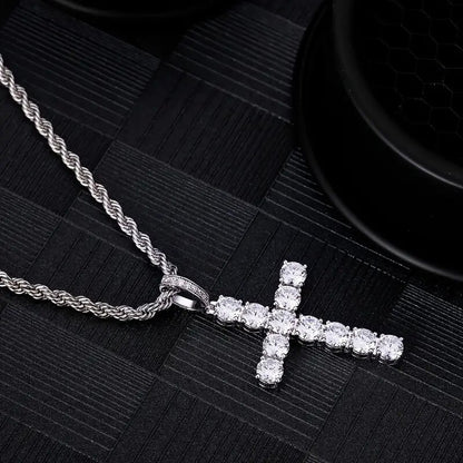Cross necklace with cubic zirconia—perfect for styling