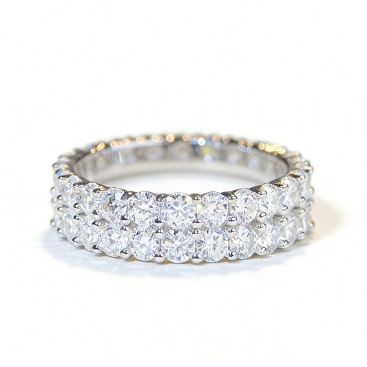 Minimalist Double-layer Moissanite Wedding Ring Daily Design S925 Silver