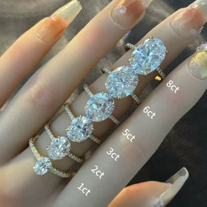 Moissanite Wedding Rings in Simple Styles, made of S925 Sterling Silver Plated with 18k Gold, Round, Heart, Oval, Emerald-cut, Marquise shapes