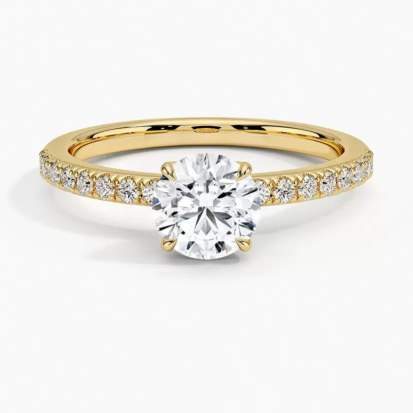 Moissanite Wedding Rings in Simple Styles, made of S925 Sterling Silver Plated with 18k Gold, Round, Heart, Oval, Emerald-cut, Marquise shapes