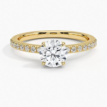 Moissanite Wedding Rings in Simple Styles, made of S925 Sterling Silver Plated with 18k Gold, Round, Heart, Oval, Emerald-cut, Marquise shapes