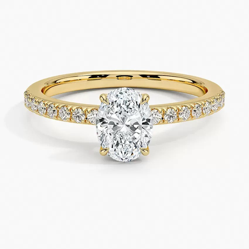 Moissanite Wedding Rings in Simple Styles, made of S925 Sterling Silver Plated with 18k Gold, Round, Heart, Oval, Emerald-cut, Marquise shapes